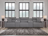 Furniture City Biloxi - Ashley Furniture - ModMax II Sectional - 5-Piece Power Reclining Sectional with Consoles / Salt and Pepper - 65906S14