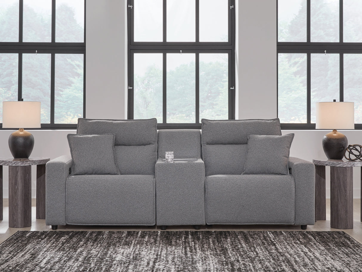 Furniture City Biloxi - Ashley Furniture - ModMax II Sectional - 3-Piece Power Reclining Sectional with Console / Salt and Pepper - 65906S3