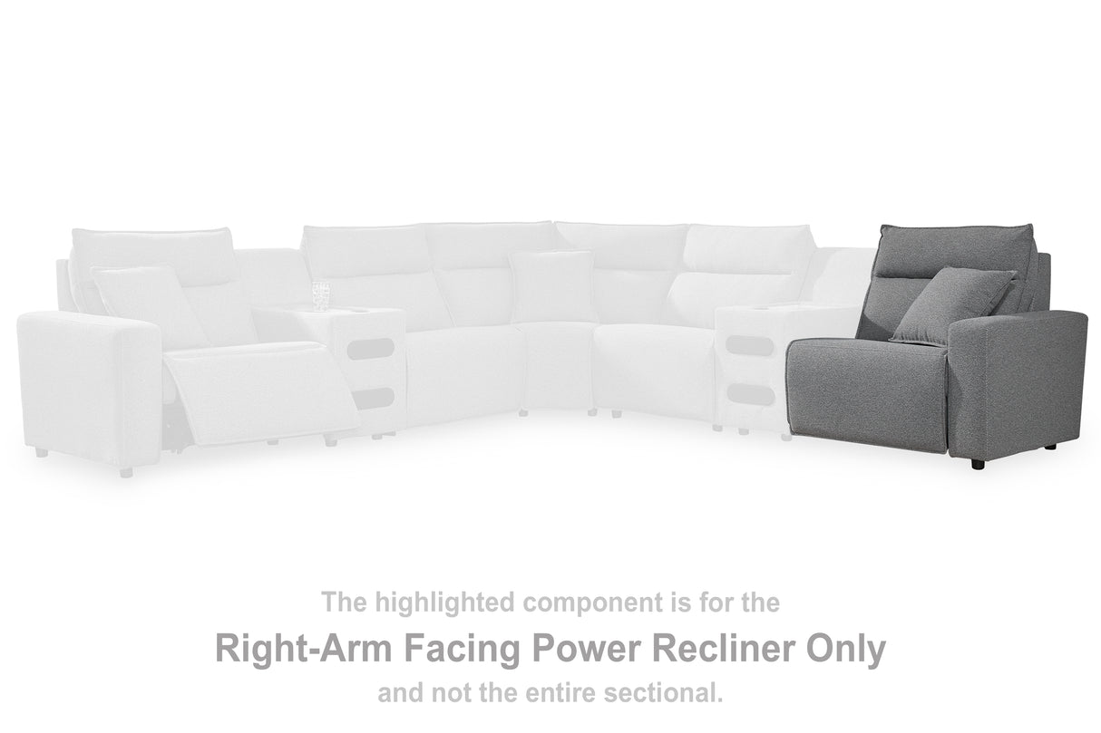 Furniture City Biloxi - Ashley Furniture - ModMax II Sectional - RAF Zero Wall Power Recliner / Salt and Pepper - 6590662