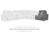 Furniture City Biloxi - Ashley Furniture - ModMax II Sectional - RAF Zero Wall Power Recliner / Salt and Pepper - 6590662