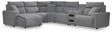 Furniture City Biloxi - Ashley Furniture - ModMax II Sectional - 6-Piece Reclining Sectional with Chaise and Audio Console / Salt and Pepper - 65906S29