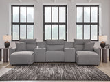 Furniture City Biloxi - Ashley Furniture - ModMax II Sectional - 5-Piece Power Reclining Sectional with Chaise and Consoles / Salt and Pepper - 65906S16