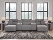 Furniture City Biloxi - Ashley Furniture - ModMax II Sectional - 5-Piece Power Reclining Sectional with Chaise and Consoles / Salt and Pepper - 65906S16