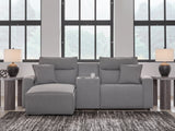Furniture City Biloxi - Ashley Furniture - ModMax II Sectional - 3-Piece Power Reclining Sectional with Chaise and Console / Salt and Pepper - 65906S17