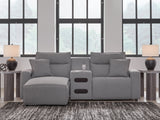 Furniture City Biloxi - Ashley Furniture - ModMax II Sectional - 3-Piece Power Reclining Sectional with Chaise and Audio Console / Salt and Pepper - 65906S18