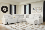 Furniture City Biloxi - Ashley Furniture - ModMax II Sectional - 6-Piece Power Reclining Sectional with Chaise and Console / Stone - 65907S6