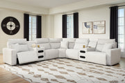 Furniture City Biloxi - Ashley Furniture - ModMax II Sectional - 7-Piece Power Reclining Sectional with Chaise and Audio Consoles / Stone - 65907S9