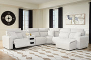 Furniture City Biloxi - Ashley Furniture - ModMax II Sectional - 6-Piece Reclining Sectional with Chaise and Audio Console / Stone - 65907S28