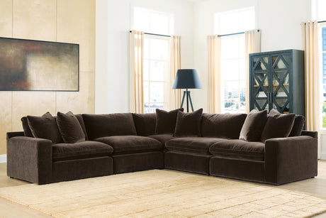 Furniture City Biloxi - Ashley Furniture - Maxton Heights Sectional - RAF 5-Piece Sectional - 67807S4