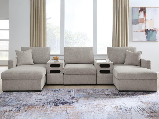 Furniture City Biloxi - Ashley Furniture - ModMax Luxe Sectional - RAF 5-Piece Double Chaise Sectional with Audio Consoles - 68605S43