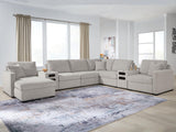 Furniture City Biloxi - Ashley Furniture - ModMax Luxe Sectional - RAF 8-Piece Sectional with Chaise and Audio Consoles / Flint - 68605S41