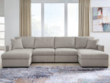 Furniture City Biloxi - Ashley Furniture - ModMax Luxe Sectional - RAF 4-Piece Double Chaise Sectional / Flint - 68605S16
