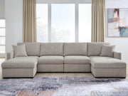 Furniture City Biloxi - Ashley Furniture - ModMax Luxe Sectional - RAF 4-Piece Double Chaise Sectional / Flint - 68605S16