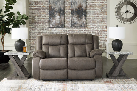 Furniture City Biloxi - Ashley Furniture - First Base Living Room - Reclining Sofa / Gunmetal - 6880488