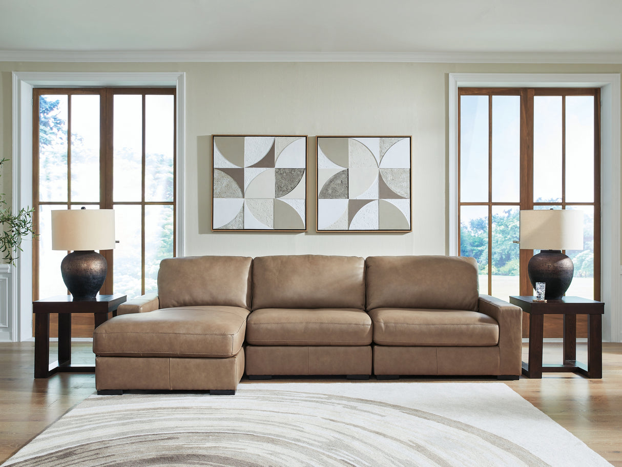 Furniture City Biloxi - Ashley Furniture - Veronella Sectional - RAF 3-Piece Sectional with Chaise / Sahara - 76106S5