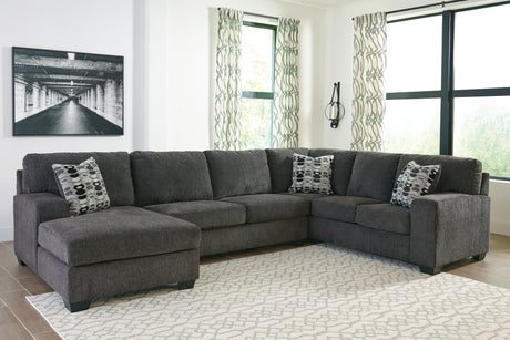 Furniture City Biloxi - Ashley Furniture - Ballinasloe Sectional - RAF 3-Piece Sectional with Chaise / Platinum - 80702S1