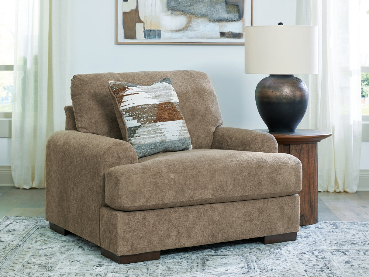 Furniture City Biloxi - Ashley Furniture - Jayne Park Living Room - Chair and a Half / Pecan - PC8150523