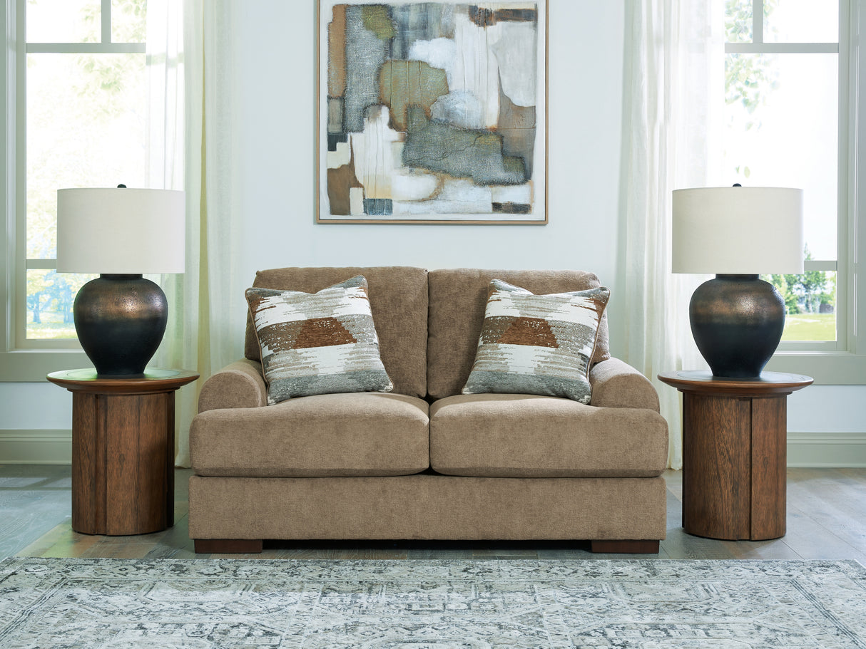 Furniture City Biloxi - Ashley Furniture - Jayne Park Living Room - Loveseat / Pecan - PC8150535