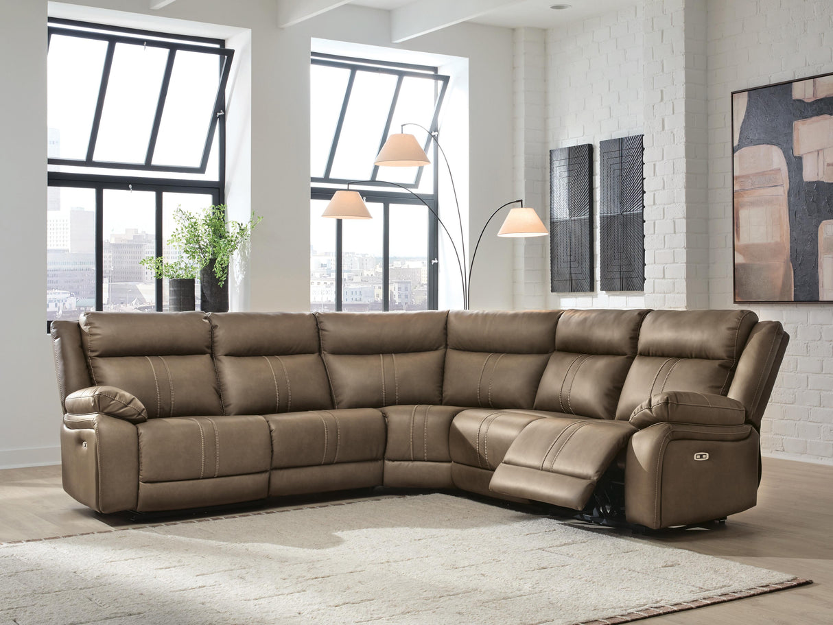 Furniture City Biloxi - Ashley Furniture - Max-Momentum Sectional - 5-Piece Power Reclining Sectional / Biscotti - PC82305S6