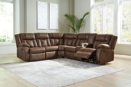 Furniture City Biloxi - Ashley Furniture - Trail Boys Sectional - 2-Piece Reclining Sectional / Walnut - 82703S1