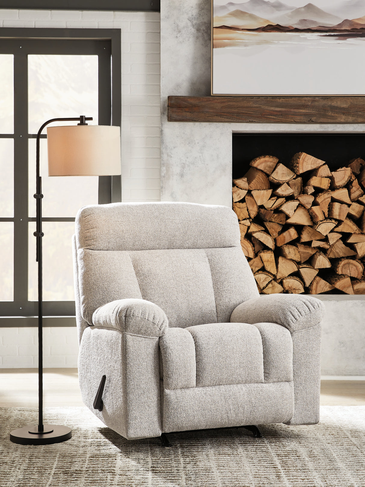 Furniture City Biloxi - Ashley Furniture - Hoyne Park Living Room - Rocker Recliner / Cobble Stone - PC8281525