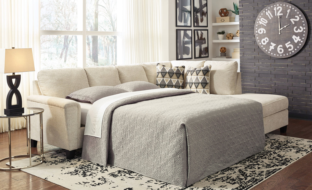 Furniture City Biloxi - Ashley Furniture - Abinger Sectional - LAF 2-Piece Sleeper Sectional with Chaise / Natural - 83904S4