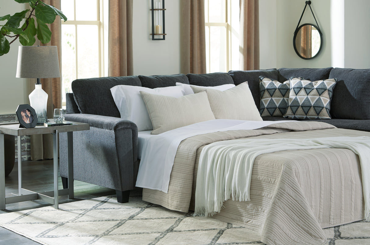 Furniture City Biloxi - Ashley Furniture - Abinger Sectional - LAF 2-Piece Sleeper Sectional with Chaise / Smoke - 83905S4