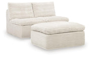 Furniture City Biloxi - Ashley Furniture - Fannin Sectional - 2 Armless Chairs w/Otto (3/CN) / Ivory - PC8430431