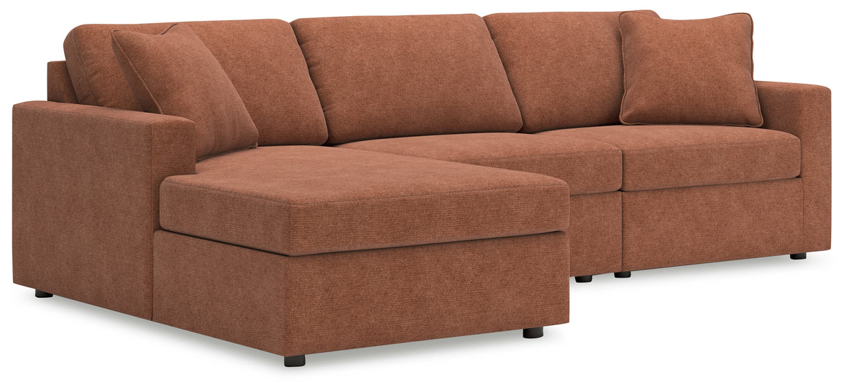 Furniture City Biloxi - Ashley Furniture - Modmax Sectional - RAF 3-Piece Sectional with Chaise / Spice - 92102S17