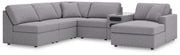 Furniture City Biloxi - Ashley Furniture - Modmax Sectional - 6-Piece Sectional with Chaise and Audio Console / Granite - 92104S25