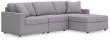 Furniture City Biloxi - Ashley Furniture - Modmax Sectional - RAF 3-Piece Sectional with Chaise / Granite - 92104S18