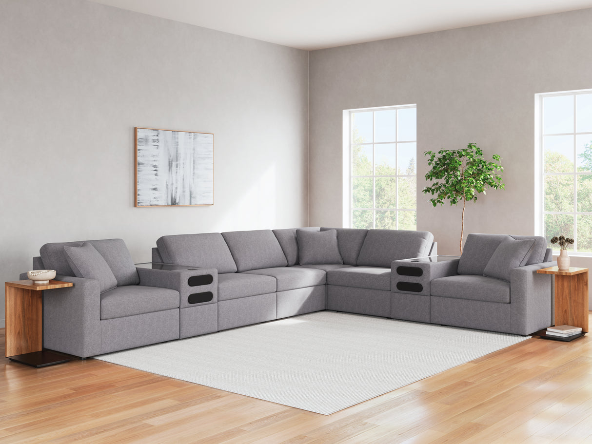 Furniture City Biloxi - Ashley Furniture - Modmax Sectional - RAF 8-Piece Sectional / Granite - 92104S16