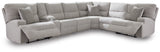 Furniture City Biloxi - Ashley Furniture - Acklen Place Sectional - 7-Piece Power Sectional Reclining Sofa with Storage Console / Pewter - 93605S20