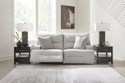 Furniture City Biloxi - Ashley Furniture - Acklen Place Sectional - 2-Piece Power Reclining Sectional Loveseat / Pewter - 93605S16