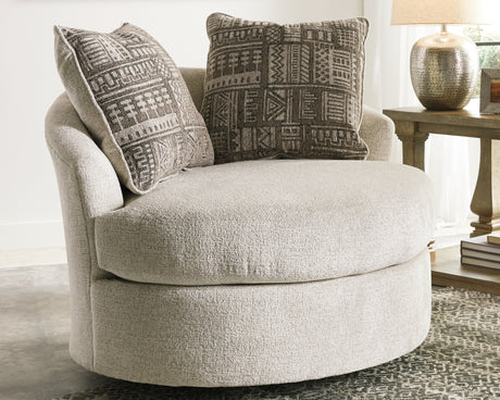 Furniture City Biloxi - Ashley Furniture - Soletren Living Room - Oversized Accent Ottoman / Ash - 9510308