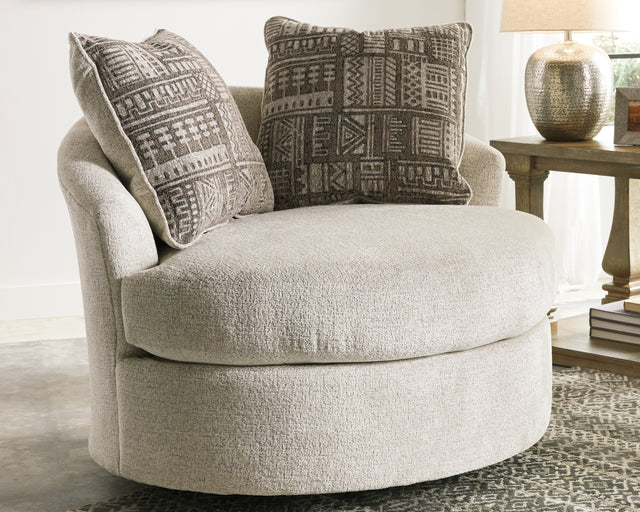 Furniture City Biloxi - Ashley Furniture - Soletren Living Room - Oversized Accent Ottoman / Ash - 9510308