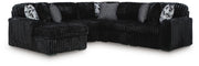 Furniture City Biloxi - Ashley Furniture - Midnight-Madness Sectional - RAF 5-Piece Sectional with Chaise / Onyx - 98103S21
