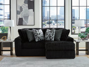 Furniture City Biloxi - Ashley Furniture - Midnight-Madness Sectional - RAF 2-Piece Sectional with Chaise / Onyx - 98103S14