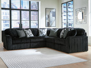 Furniture City Biloxi - Ashley Furniture - Midnight-Madness Sectional - RAF 5-Piece Sectional / Onyx - 98103S26