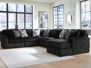 Furniture City Biloxi - Ashley Furniture - Midnight-Madness Sectional - RAF 6-Piece Sectional with Chaise / Onyx - 98103S24