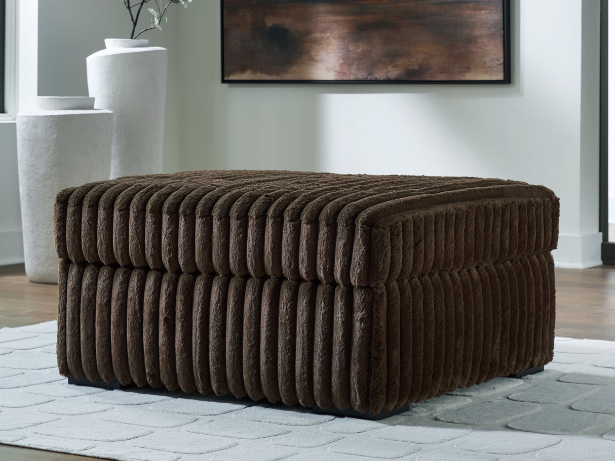 Furniture City Biloxi - Ashley Furniture - Midnight-Madness Living Room - Oversized Accent Ottoman / Chocolate - 9810408