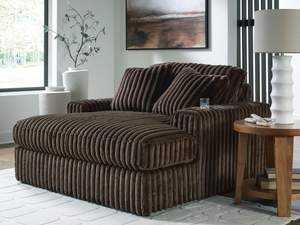 Furniture City Biloxi - Ashley Furniture - Midnight-Madness Living Room - Oversized Chaise / Chocolate - 9810415