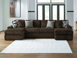 Furniture City Biloxi - Ashley Furniture - Midnight-Madness Sectional - RAF 3-Piece Sectional with Chaise / Chocolate - 98104S5