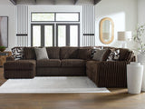 Furniture City Biloxi - Ashley Furniture - Midnight-Madness Sectional - RAF 4-Piece Sectional with Chaise / Chocolate - 98104S4