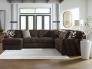 Furniture City Biloxi - Ashley Furniture - Midnight-Madness Sectional - RAF 4-Piece Sectional with Chaise / Chocolate - 98104S4