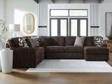 Furniture City Biloxi - Ashley Furniture - Midnight-Madness Sectional - LAF 4-Piece Sectional with Chaise / Chocolate - 98104S3