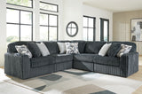 Furniture City Biloxi - Ashley Furniture - Midnight-Madness Sectional - RAF 5-Piece Sectional / Gunmetal - 98105S27