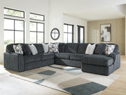 Furniture City Biloxi - Ashley Furniture - Midnight-Madness Sectional - LAF 4-Piece Sectional with Chaise / Gunmetal - 98105S2