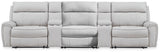 Furniture City Biloxi - Ashley Furniture - Social Pointe Sectional - 5-Piece Reclining Sectional with Storage Consoles / Pearl/Ash - PC98802S39