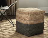Furniture City Biloxi - Ashley Furniture - Sweed Valley Pouf - Pouf / Natural/Black - A1000422